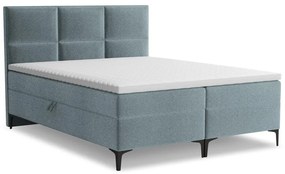 Svetlomodrá boxspring posteľ s úložným priestorom 180x200 cm Pakalana – Makamii