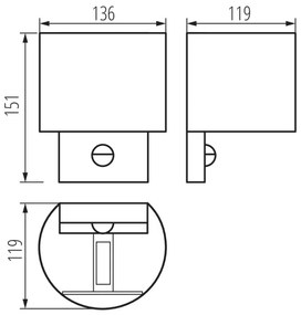 Kanlux 28995 - LED vonkajšie nástenné svietidlo so senzorom REKA LED/7W/230V IP54 antracit