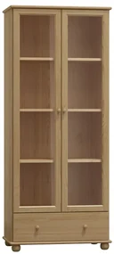 Vitrína presklená, šuflík - KN04: Čerešňa 80cm