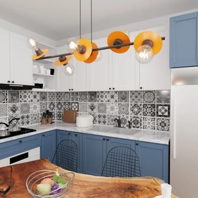 Luster na lanku TOKEN 6xE27/15W/230V oranžová