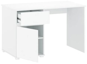 Kondela PC stôl 1D1S/120, biely lesk, LINDY