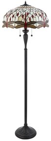 Endon 70940 - Stojacia lampa Tiffany DRAGONFLY 2×E27/60W/230V, priemer 50 cm