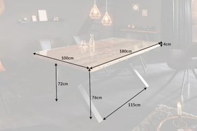 Dizajnový jedálenský stôl Shark X 180 cm prírodný