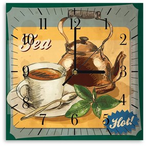 Gario Hodiny na stenu Horúci čaj Rozmery: 80 x 80 cm