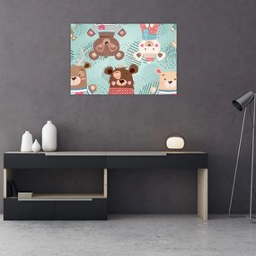 Obraz - Veselí medvedíci (90x60 cm)