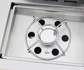 Nerezová záhradná BBQ kuchyňa s umývadlom BestBerg BBBQ-29SS / 5 horákov / 17,2 kW / strieborná