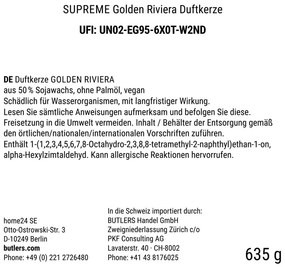 SUPREME Vonná sviečka veľká Golden Riviera