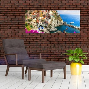 Obraz - Talianska dedinka Manarola (120x50 cm)