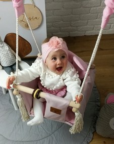 Detská hojdačka VELVET - staroružová