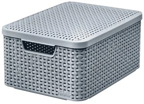 Sivý plastový úložný box s vekom 29x39x19 cm Style – Curver