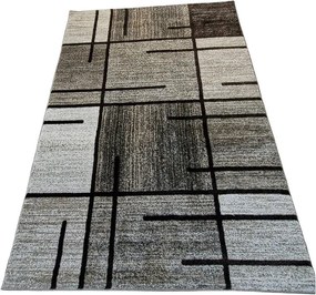 Moderný koberec s kockovaným vzorom Rio 685A béžovo-hnedý Rozmer: 120x170 cm