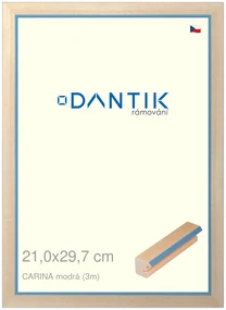 DANTIK rám na obraz 21x29,7 | CARINA modrá (Sklo Čiré)