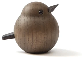 novoform Drevený vtáčik Mini Sparrow Smoke Stained Oak