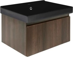 Kúpeľňová skrinka s umývadlom SAT Evolution 58x30x45 cm orech mat SATEVO60NAU1MB