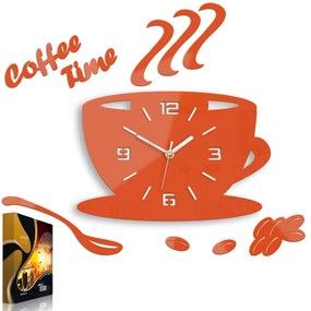 Nástenné hodiny Coffee oranžové
