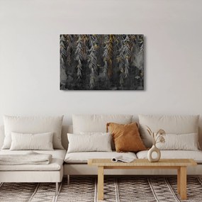 Obraz - Vŕbové vetvičky v čiernom pozadí (90x60 cm)