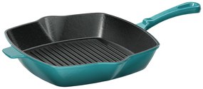 Ernesto®  Liatinová grilovacia panvica, 24,5 x 24,5 cm (petrolejová)  (100352880)