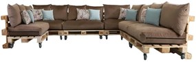 Golden Garden Paletové sedenie GG91/1 - Podsedáky a Vankúše "FIT IN" 120cm x 80cm x 15cm - penový granulát - capuccino