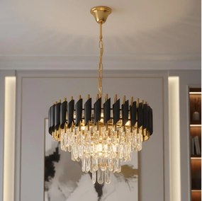 Brilagi - Luster na reťazi ECLIPSE 7xE14/10W/230V priemer 48 cm čierna/zlatá
