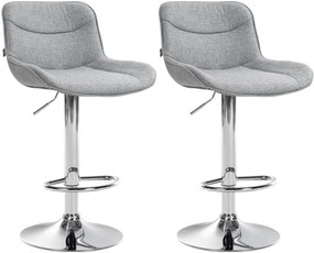 Design-Shop 2x Barová stolička Vonore - látka, chróm - Sivá