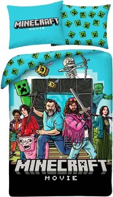 Obojstranné posteľné obliečky z mikrovlákna Minecraft Movie - 70x90 cm + 140x200 cm