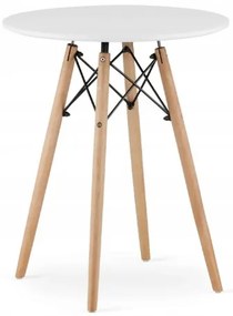 Jedálenská zostava TODI 60cm okrúhly stolový set biely + 2 stoličky OSAKA sivé