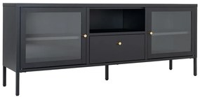 Čierny kovový TV stolík 150x60x35 cm Dalby – House Nordic