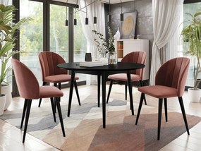Okrúhly stôl Botiler FI 100 so 4 stoličkami ST100 04, Farby: natura, Farby: čierny, Potah: Magic Velvet 2250