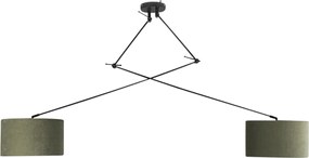 Inteligentné závesné svietidlo čierne s tienidlom 35 cm zelené vrátane 2 Wifi A60 - Blitz