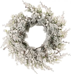 Christmas Wreath ? 50 Cm Green White Plastic - ? 50*10 cm