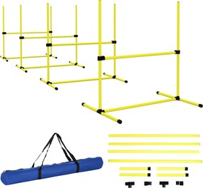 PawHut Agility Set pre psov – 4-dielna agility súprava pre tréning psov s 4 nastaviteľnými prekážkami a taškou na prenášanie | Aosom