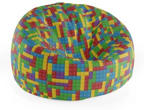 Sablio Sedací vak Cocoon Farebná stavebnica - 115 x 75 cm x 45 cm