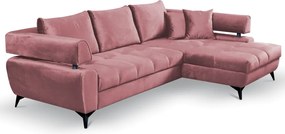 Rohová sedacia súprava Paris, staroružová látka, pravý roh