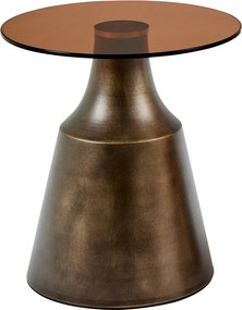 Hnedý oceľový okrúhly konferenčný stolík ø 45 cm Dunsley – Actona