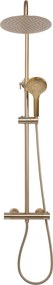 Rea Vincent, sprchový set s termostatickou batériou a dažďovou hlavicou 25cm, zlatá matná, REA-P6602