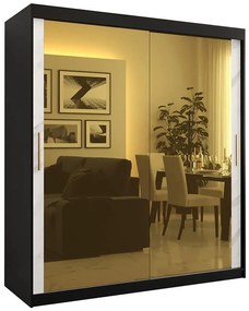 Skriňa Platinum T3 180 čierna marmur/biely