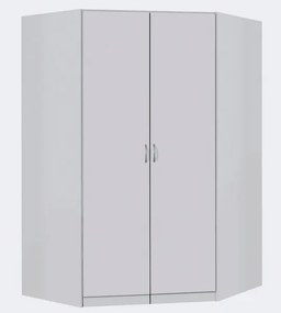 Rohová šatníková skriňa Case, biela