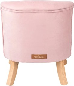 Detské kreslo velvet ružové 17 cm Drevo