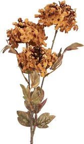Dekorácia svetlo oranžová umelá kvetina hortenzie - 10*8*76 cm