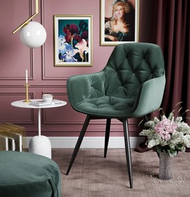 Dizajnová stolička  CatN zamat zelená