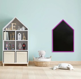 Toptabule.sk  Kriedová tabuľa Domček v prírodnom drevenom ráme + 7 farieb rámu