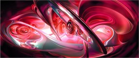 Obraz červených fraktálov (120x50 cm)