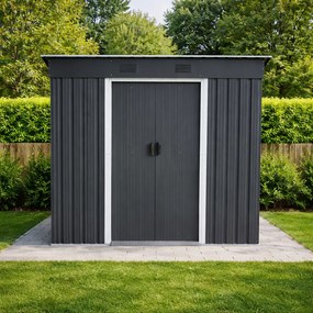 Záhradný domček BestBerg ZD-67AW / 4,3 m² / 197 × 217 × 202 cm / antracit/biela