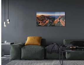 Sklenený obraz horské slnko 140x70 cm