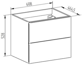 Mereo Mereo, Aira, kúpeľňová skrinka s keramickým umývadlom 61 cm, MER-CN710