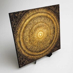 DUBLEZ | Drevený obraz zlatej mandaly - Dharma