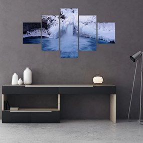 Obraz vodopádu v zime (125x70 cm), 40 ďalších rozmerov