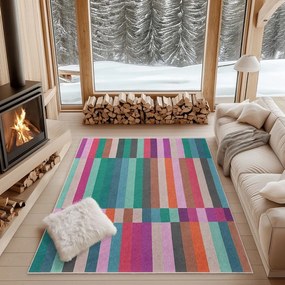 Tyrkysový prateľný koberec 80x150 cm Acid Rain – Mila Home