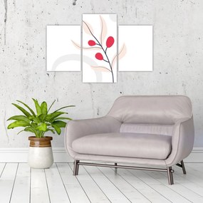 Obraz - Ružová florálna abstrakcia N⁰3 (90x60 cm)
