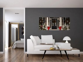 Obraz - Vianočne nazdobený dom (120x50 cm)